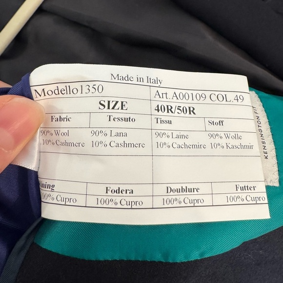 Paul Smith Kensington Fit Navy 2 Button Blazer- Size US 40R - Picture 11 of 15